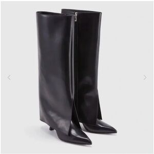 Urban Revivo Black Knee High Boots Pointed Toe Stiletto Heel Women US 8 EU 38.5